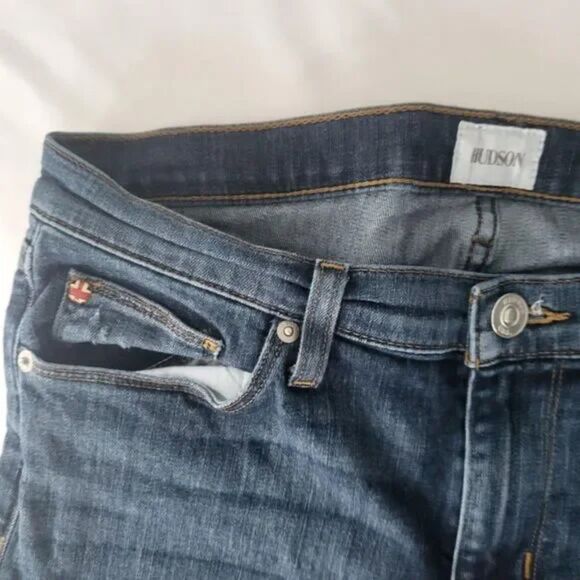 HUDSON Krista Ankle Skinny Jeans | Distressed Raw Hem Denim Women’s Size 30 EUC - Picture 5 of 5